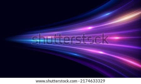Modern abstract high-speed light effect. Technology futuristic dynamic motion. Movement pattern for banner or poster design background concept.
