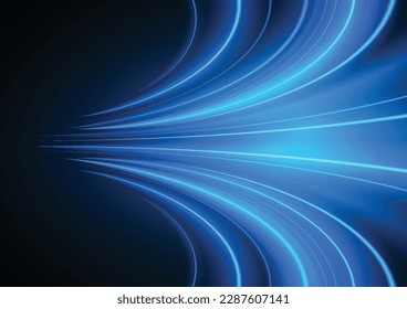 Modern abstract high-speed  light motion effect on black background. vector illustration.