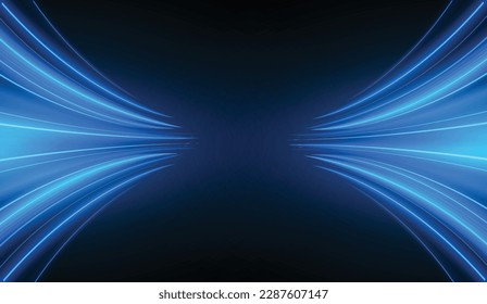 Modern abstract high-speed  light motion effect on black background. vector illustration.