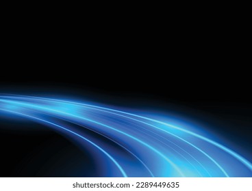 Modern abstract high-speed  light motion effect on black background. vector illustration.