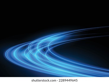 Modern abstract high-speed  light motion effect on black background. vector illustration.