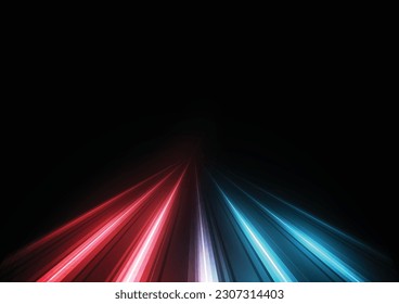 Modern abstract high-speed light motion effect on black background. vector illustration.