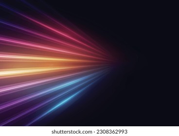 Modern abstract high-speed light motion effect on black background. vector illustration.