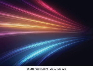 Modern abstract high-speed light motion effect on black background. vector illustration.