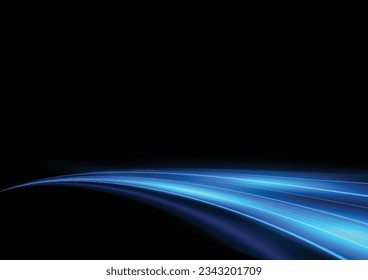 Modern abstract high-speed light motion effect on black background. vector illustration.