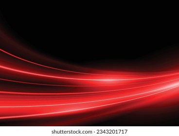 Modern abstract high-speed light motion effect on black background. vector illustration.