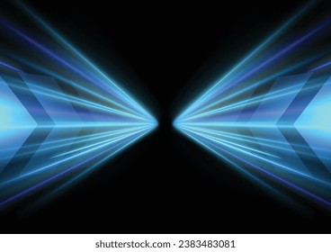 Modern abstract high-speed light motion effect on black background. vector illustration.