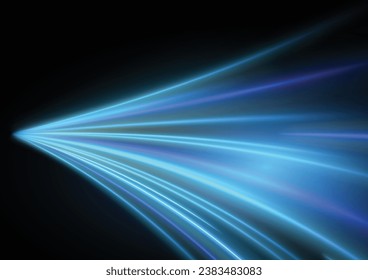 Modern abstract high-speed light motion effect on black background. vector illustration.