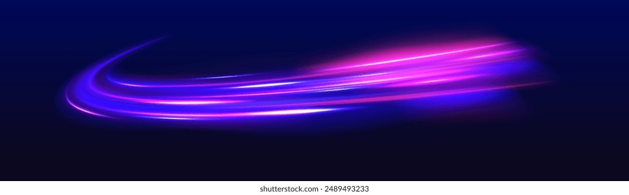 Moderner abstrakter High-Speed-Lichtbewegungseffekt auf schwarzem Hintergrund. Abstrakte Technologie futuristische Neon Kreis glühend. Vektorillustration.	