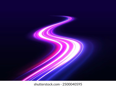 Efecto de movimiento de luz de alta velocidad abstracto moderno sobre fondo negro. Abstractas tecnología futurista neón círculo brillante. Ilustración vectorial.	
