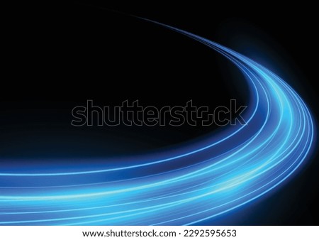 Modern abstract high-speed  light motion effect on black background. vector illustration.