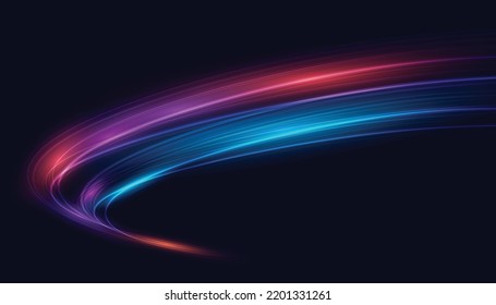 Modern abstract high-speed light trails effect. Futuristic dynamic motion technology. Motion pattern for banner or poster design background idea. Vector eps10.