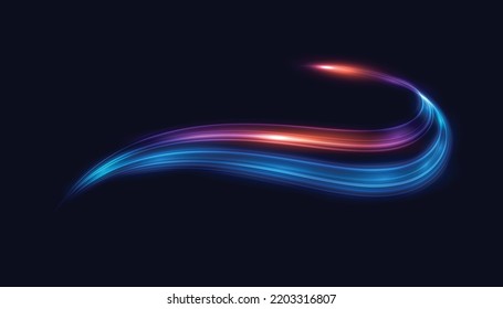 Modern abstract high-speed light trails effect. Futuristic dynamic motion technology. Motion pattern for banner or poster design background idea. Vector eps10.