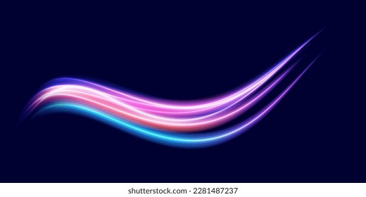 Modern abstract high-speed light trails effect. Futuristic dynamic motion technology. Movement pattern for banner or background. Vector eps10.