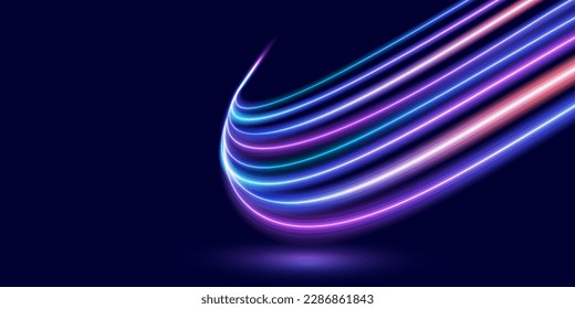 Efecto de trazos de luz abstracto moderno de alta velocidad. Tecnología de movimiento dinámico futurista. Patrón de movimiento para banner o fondo. Vector eps10.