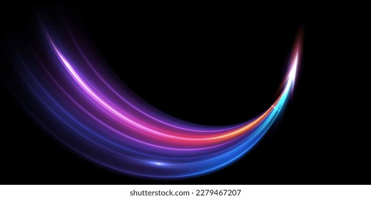 Modern abstract high-speed light trials effect. Futuristic dynamic movement technology. Velocity pattern for banner or poster design background. Vector eps10.