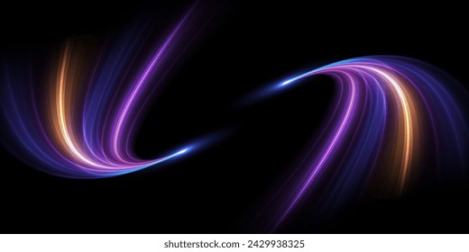 Modern abstract high-speed light trials effect. Speed movement background. Futuristic digital technology concept, big data, network connection, communication. Velocity pattern for banner. Vector EPS10