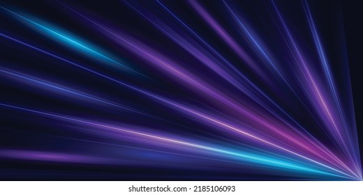 Efecto moderno abstracto de las luces de alta velocidad. Tecnología de movimiento dinámico futurista. Patrón de movimiento para la idea de fondo de diseño de pancartas o afiches. Vector eps10.