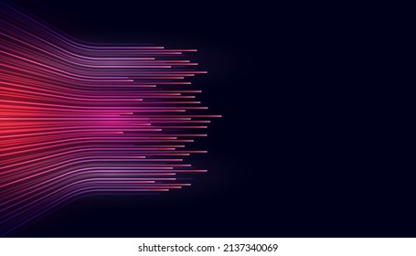 Modern abstract high-speed lines movement. Dynamic motion light trails on dark background. Futuristic, technology pattern for banner or poster design.