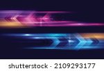Modern abstract high-speed movement. Colorful dynamic motion on blue background. Movement technology pattern for banner or poster design background concept.