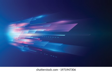 Modern abstract high-speed movement. Colorful dynamic motion on blue background. Movement sport pattern for banner or poster design background concept.