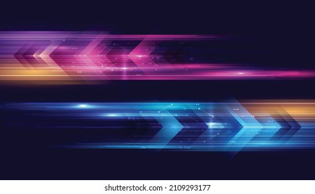 Modern abstract high-speed movement. Colorful dynamic motion on blue background. Movement technology pattern for banner or poster design background concept. - Shutterstock ID 2109293177