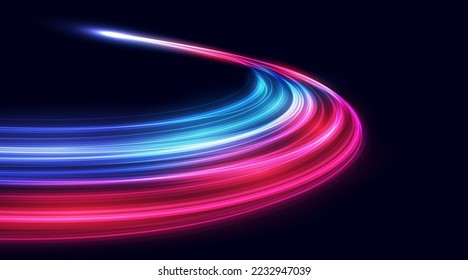 Modern abstract high-speed movement. Colorful dynamic motion on blue background. Movement futuristic pattern for banner or poster design background concept.