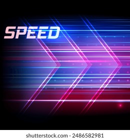 Modern abstract high-speed movement. Colorful dynamic motion on blue background. Movement technology pattern for banner or poster design background concept.