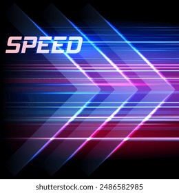 Modern abstract high-speed movement. Colorful dynamic motion on blue background. Movement technology pattern for banner or poster design background concept.