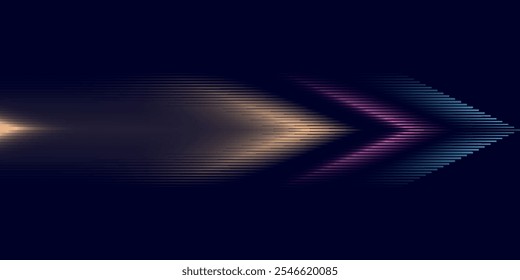 Moderno movimento abstrato de alta velocidade. Movimento dinâmico colorido sobre fundo azul. Padrão de tecnologia de movimento para o conceito de plano de fundo de design de banner ou cartaz.