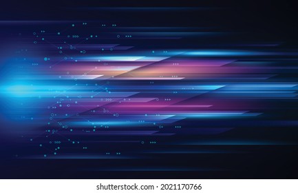 Modern abstract high-speed movement. Colourful dynamic motion on blue background. Movement template for banner, presentations, flyers, posters. Vector illustration.