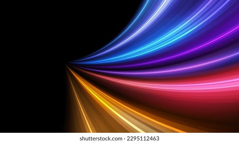 Modern abstract high-speed movement. Dynamic motion light trails effect. Futuristic technology movement pattern for banner. Vector EPS10.