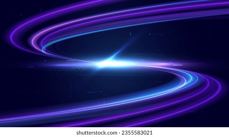 Modern abstract high-speed movement. Dynamic motion light trails effect. Futuristic technology movement pattern for banner. Vector EPS10.