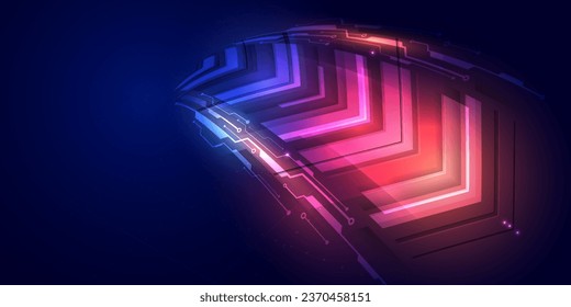 Modern abstract high-speed movement. Dynamic motion light and fast arrows moving on dark background. Futuristic, technology pattern for banner or poster design. Vector EPS10.