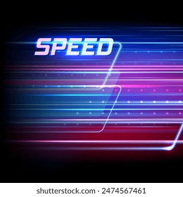 Movimiento abstracto moderno de alta velocidad. Las flechas dinámicas vuelan en segundo plano. Patrón de tecnología de movimiento para el concepto de fondo de diseño de Anuncio o póster