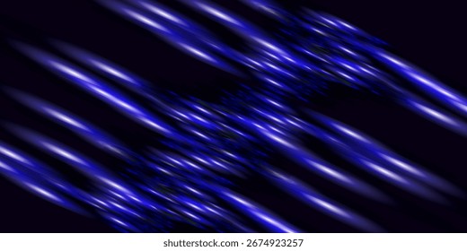 Modern abstract high-speed movement. Dynamic motion light trails with motion blur effect on dark background. Futuristic, technology pattern for banner or poster design. Vector Illustration