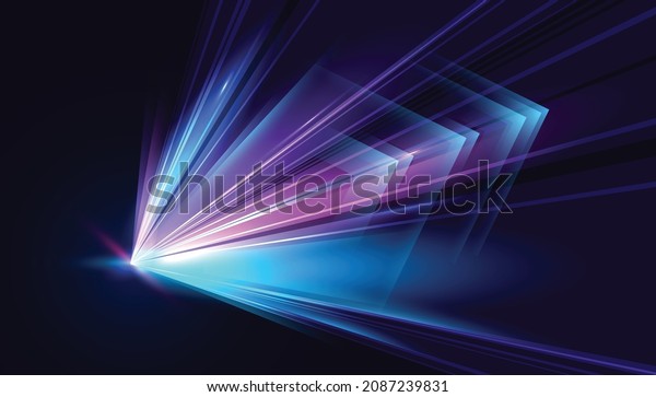 Modern abstract high-speed\
movement. Dynamic motion light and fast arrows moving on dark\
background. Futuristic, technology pattern for banner or poster\
design.