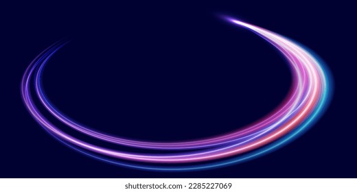 Modern abstract high-speed movement effect. Dynamic curve light trails. Velocity pattern for banner or poster design background. Vector eps10.