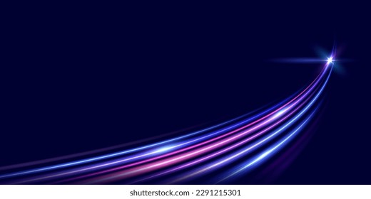 Efecto de movimiento moderno abstracto de alta velocidad. Recorridos dinámicos de luz de curva. Patrón de velocidad para el fondo de diseño de pancartas o carteles. Vector eps10.