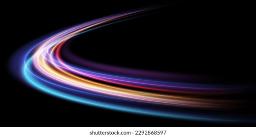 Modern abstract high-speed movement effect. Dynamic curve light trails. Velocity pattern for banner or poster design background. Vector eps10.