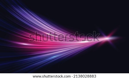 Modern abstract high-speed technology movement. Dynamic motion light trails with motion blur effect on dark background. Futuristic, technology pattern for banner or poster design.