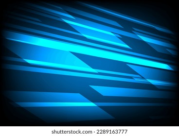 Efecto moderno abstracto de la luz de velocidad alta. Banner de automoción y tecnología. Fondo azul futurista. Transmisión inalámbrica de datos, Internet de alta velocidad