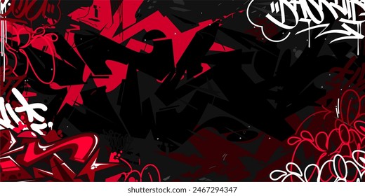 Modern Abstract Hip Hop Urban Street Art Graffiti Style Vector Illustration Background Template