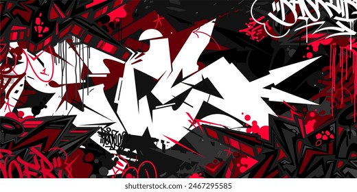 Modern Abstract Hip Hop Urban Street Art Graffiti Style Vector Illustration Background Template