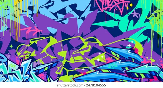 Modern Abstract Hip Hop Urban Street Art Graffiti Style Vector Illustration Background Template