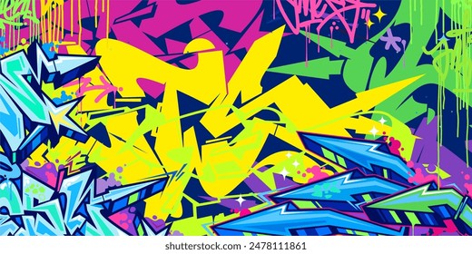 Moderne Abstrakte Hip Hop Urbane Street Art Graffiti Stil Vektorillustration Hintergrund Vorlage