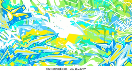 Modern Abstract Hip Hop Urban Street Art Graffiti Style Vector Illustration Background Template