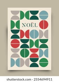 Modern abstract holiday greeting card. Simply shapes and basic colors vector Illustration.