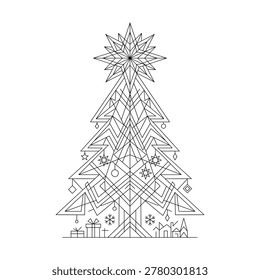 Modern abstract holiday pine