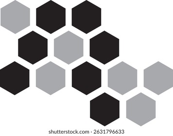 Diseño de patrón de hexágono de panal Abstractas moderno en Vector en escala de grises - Fondo geométrico sin fisuras para arte tecnológico